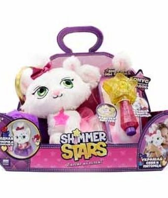 Мягкая игрушка Shimmer Stars Плюшевый котенок с сумочкой 20 см