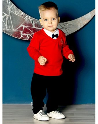 Миниатюра фотографии Дашенька костюм нарядный для мальчика (брюки, джемпер, футболка-поло)