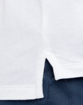 Миниатюра фотографии Поло белое с коротким рукавом button blue