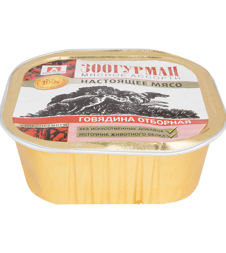 Влажный корм Зоогурман Мясное ассорти, говядина отборная, 300 г