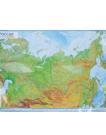Карта мира Globen Россия Физическая 60х41 см (капсульная ламинация)