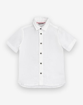 Миниатюра фотографии Белая рубашка с коротким рукавом gulliver