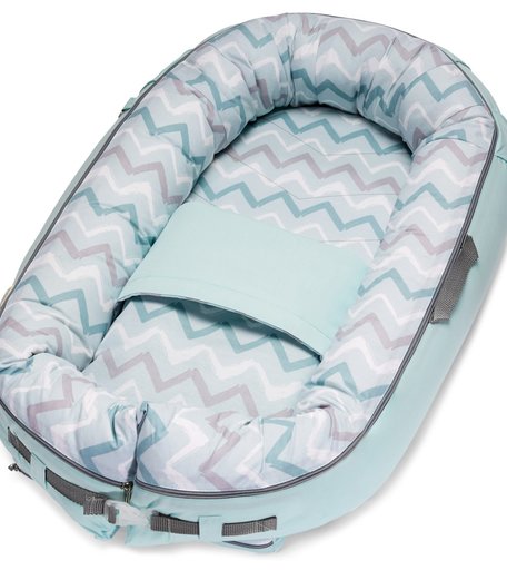 Гнездо-кокон loombee Зеленые Зигзаги 80 × 50 × 13 см