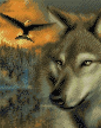 Миниатюра фотографии Molly картины мозаикой волк и орёл 30х30 см