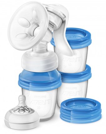 Philips Avent Молокоотсос ручной с контейнерами для грудного молока Natural SCF330/13