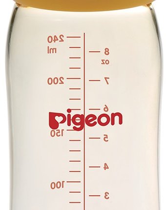 Миниатюра фотографии Бутылочка для кормления pigeon softouch peristaltic plus, 240 мл, желтый