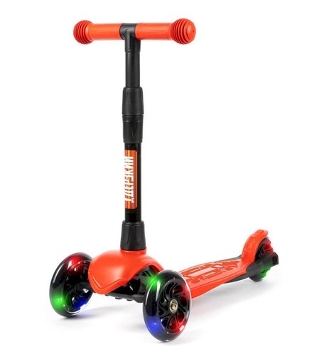 Трехколесный самокат Дерзкий Стайл детский, бесшумное шасси Super-CHASSIS светящиеся колеса