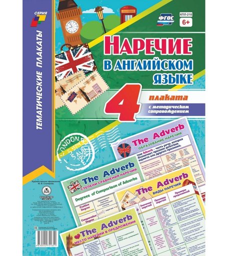 Набор плакатов Издательство Учитель Наречие в английском языке