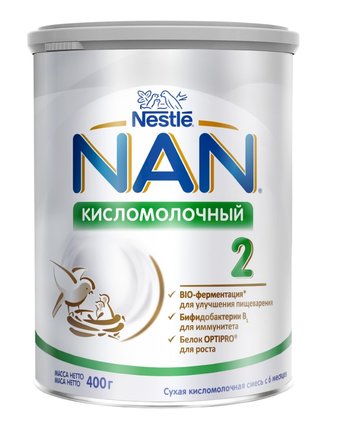 Молочная смесь Нан Кисломолочный 2 6-12 месяцев, 400 г