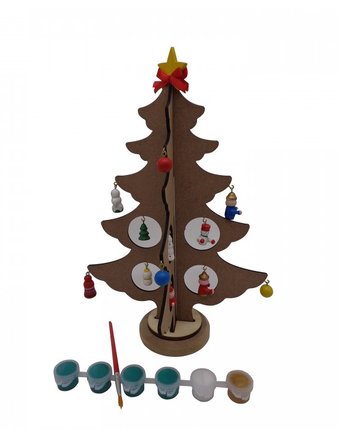 Миниатюра фотографии Bondibon новогодняя ёлочка-раскраска с игрушками