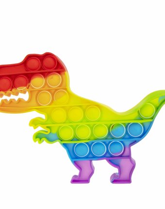 Игрушка-антистресс 1Toy Пупырка вечная Динозавр радужный 19 см