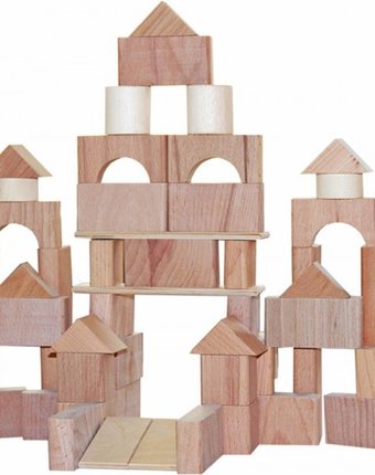 Миниатюра фотографии Деревянная игрушка краснокамская игрушка строим сами неокрашенный