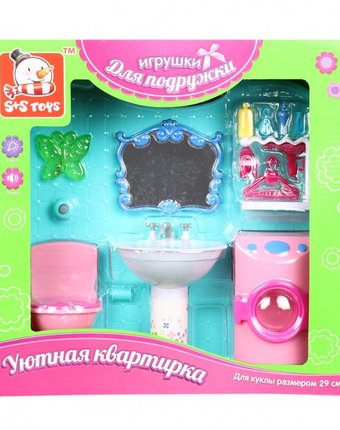 Миниатюра фотографии S+s toys мебель для куклы в наборе на батарейках ванная