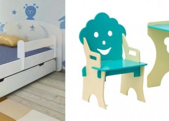 Подростковая кровать Столики Детям с бортиком Ночь и столик со стульчиком Гном
