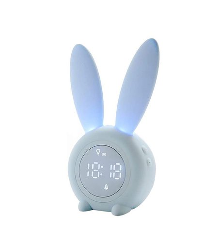 Часы будильник электронные LaLa-Kids с подсветкой Зайчик