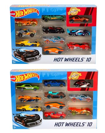 Игровой набор Hot Wheels подарочный из 10 базовых машин