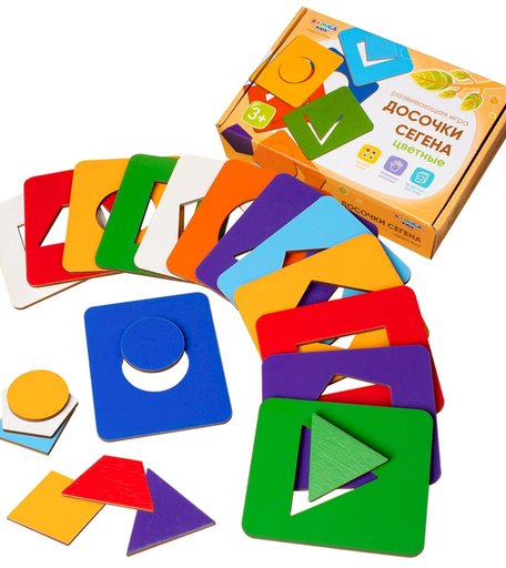 Рамка-вкладыш Raduga Kids Деревянные игрушки Досочки Сегена цветные