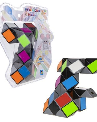 Миниатюра фотографии 1 toy головоломка змейка разноцветная мышонок (48 сегментов)