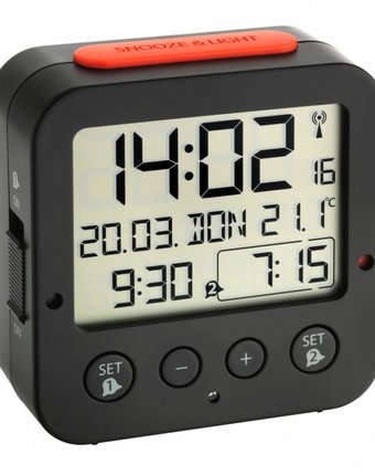 Часы TFA Будильник цифровой радиоуправляемый