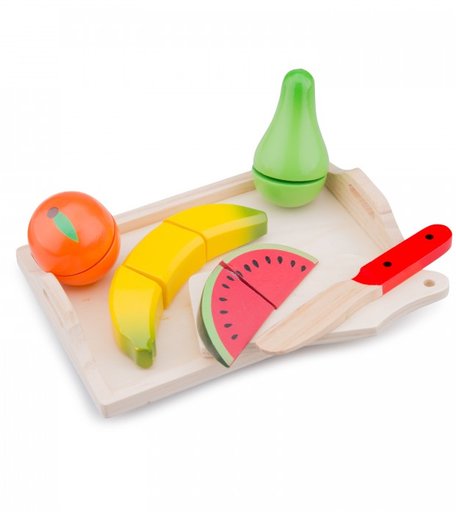 Деревянная игрушка New Cassic Toys Игровой набор продуктов поднос с фруктами