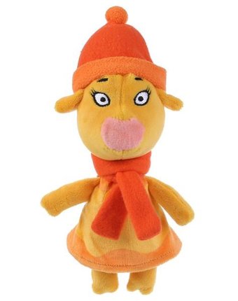 Мягкая игрушка Мульти-пульти озвученная Оранжевая корова Зо в зимней одежде 21 см