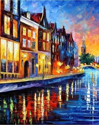 Котеин Картина по номерам Каналы Амстердама 30х30 см