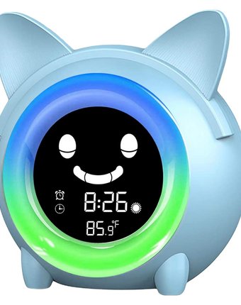 Миниатюра фотографии Часы будильник электронные lala-kids с ночником и тренировкой сна котик