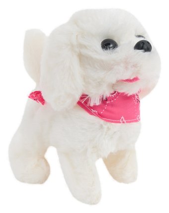 Миниатюра фотографии Интерактивная мягкая игрушка игруша собачка бони цвет: белый/розовый
