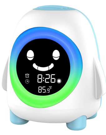 Миниатюра фотографии Часы будильник электронные lala-kids с ночником и тренировкой сна пингвин