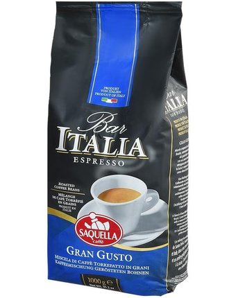 Миниатюра фотографии Saquella кофе в зернах bar italia espresso gran gusto 1 кг