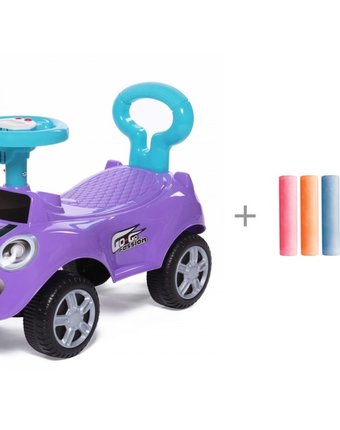 Миниатюра фотографии Каталка baby care speedrunner музыкальный руль с цветными мелками brauberg