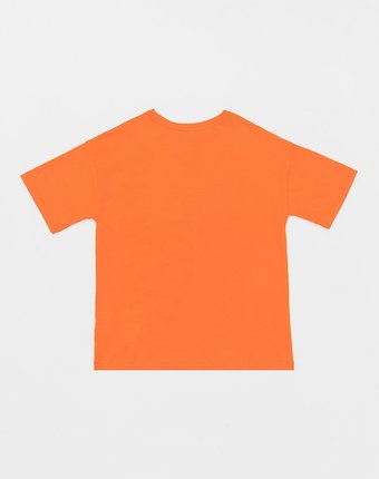 Миниатюра фотографии Футболка оранжевая с принтом button blue