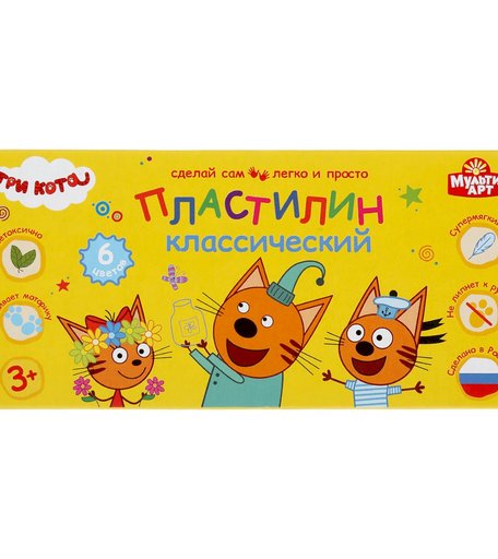 Пластилин классический Multiart Три кота