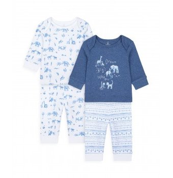 Пижамы "Сафари", 2 шт., белый, синий