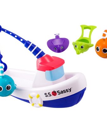 Миниатюра фотографии Развивающая игрушка sassy рыболовная лодка