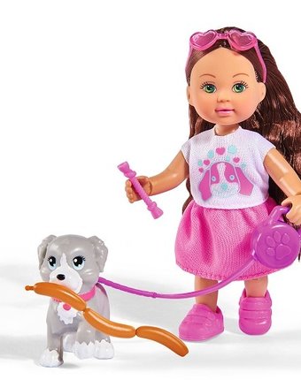 Simba Кукла Еви с собачкой и аксессуарами Holiday 12 см