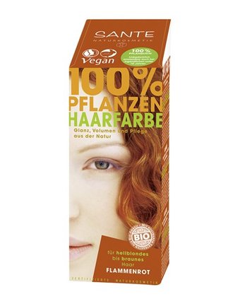 Миниатюра фотографии Sante растительная краска для волос огненно-рыжий 100 г