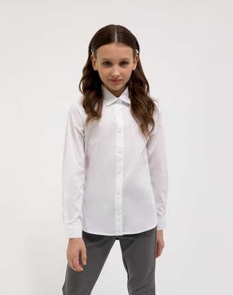 Блузка белая с длинным рукавом Gulliver