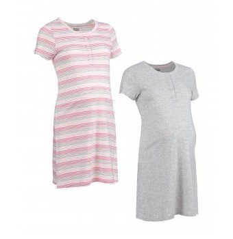 Миниатюра фотографии Ночные сорочки для беременных, 2 шт., серый и розовый