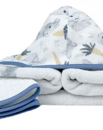 Миниатюра фотографии Mom'story design полотенце с капюшоном и полотенце для лица зайцы