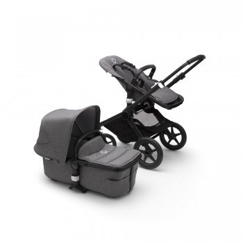 Коляска 2 в 1 Bugaboo Fox 2 Complete Black/Grey Melange-Grey Melange, черный/серый меланж-серый меланж