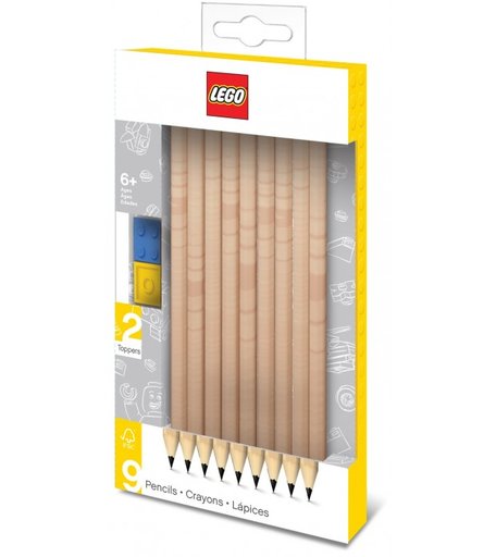 Lego Набор простых карандашей (9 шт.) с 2 насадками в форме кирпичика