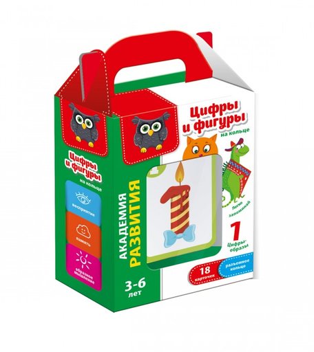 Vladi toys Карточки для детей на кольце Цифры и фигуры