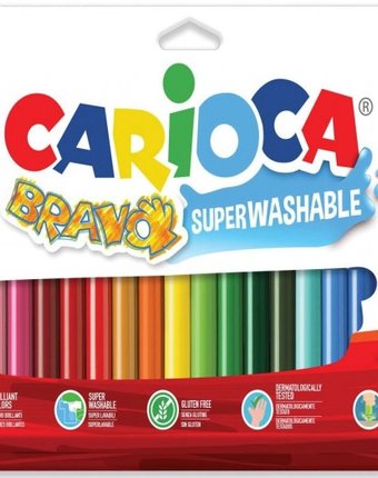 Фломастеры Carioca смываемые Bravo 24 цветов