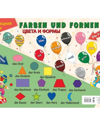 Плакат Издательство Учитель Учебный плакат. Немецкий язык. Цвета и формы- Формат А2