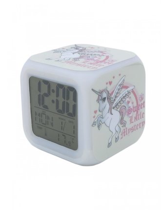 Миниатюра фотографии Часы mihi mihi будильник единорог с подсветкой №2