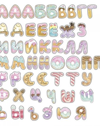 Миниатюра фотографии Magiboard набор магнитов сладкие буквы