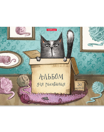 Альбом для рисования А4 30л ErichKrause на клею Cat & Box