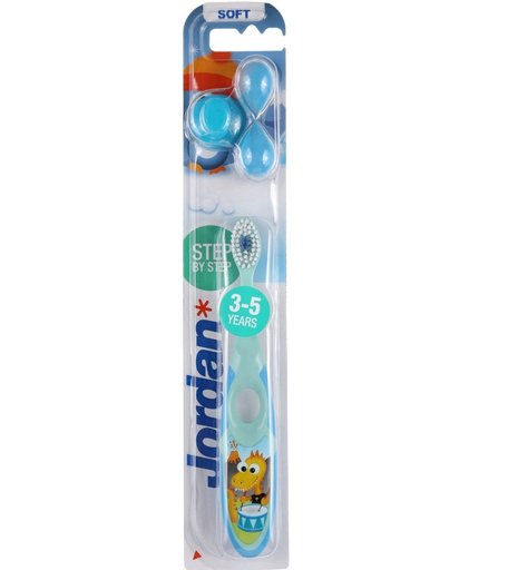 Зубная щетка JORDAN Step by Step 3-5, мягкая, дракон, с 3 лет
