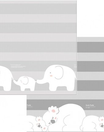 Миниатюра фотографии Игровой коврик parklon двухсторонний prime living коалы/слоники за хвостики 180x200x1.5 см